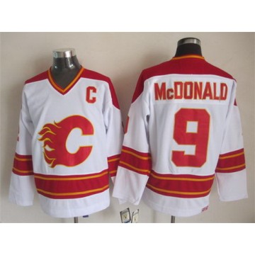 Lanny McDonald Jersey Calgary Flames #9 White Throwback CCM