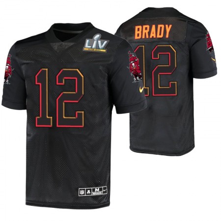 Tampa Bay Buccaneers #12 Jersey Tom Brady Black Super Bowl Lv