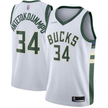 Bucks Giannis Antetokounmpo Jersey White 34 Men's Edition Swingman Association