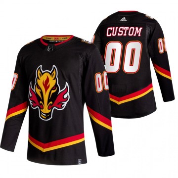 Personalized Calgary Flames Jersey Retro Alternate Reverse Black 2020-21 Men's