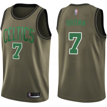 #7 Jaylen Brown Jersey Boston Celtics Green Swingman Salute to Service