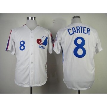 Men's Expos Gary Carter Jersey White 1982 Throwback