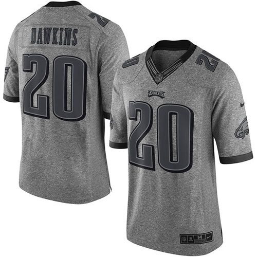 Philadelphia Eagles #20 Brian Dawkins Gray Men's Stitched NFL Limited Gridiron Gray Jersey