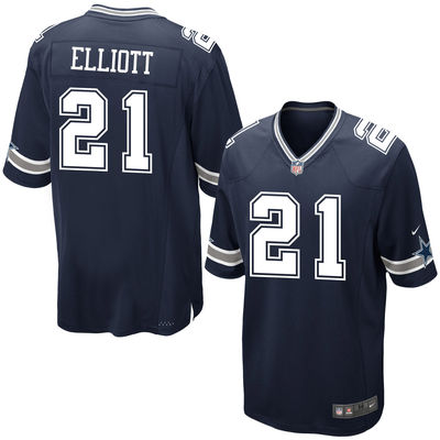 Elite Ezekiel Elliott Youth Jersey - Dallas Cowboys #21 Home Navy Blue NFL