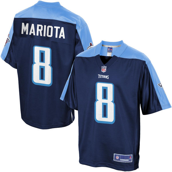 Men's Tennessee Titans Marcus Mariota Pro Line Navy Team Color Jersey