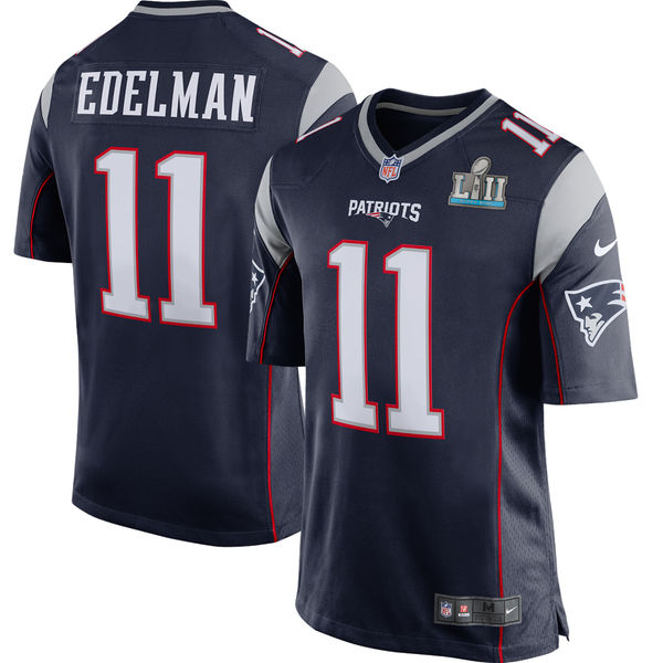 Men's New England Patriots Julian Edelman Nike Navy Super Bowl LII Bound Game Jersey