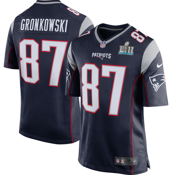 Men's New England Patriots Rob Gronkowski Nike Navy Super Bowl LII Bound Game Jersey