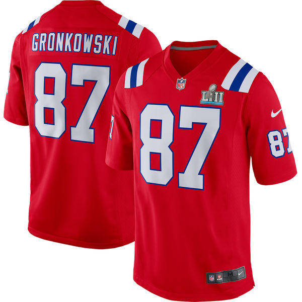 Men's New England Patriots Rob Gronkowski Nike Red Super Bowl LII Bound Game Jersey