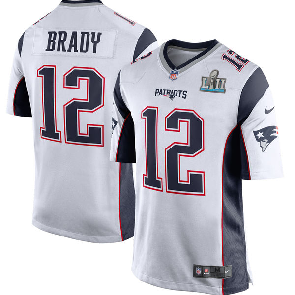 Men's New England Patriots Tom Brady Nike White Super Bowl LII Bound Game Jersey