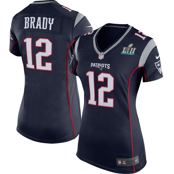 Women's New England Patriots Tom Brady Nike Navy Super Bowl LII Bound Game Jersey