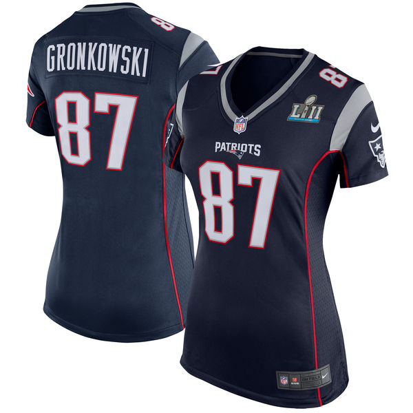 Women's New England Patriots Rob Gronkowski Nike Navy Super Bowl LII Bound Game Jersey