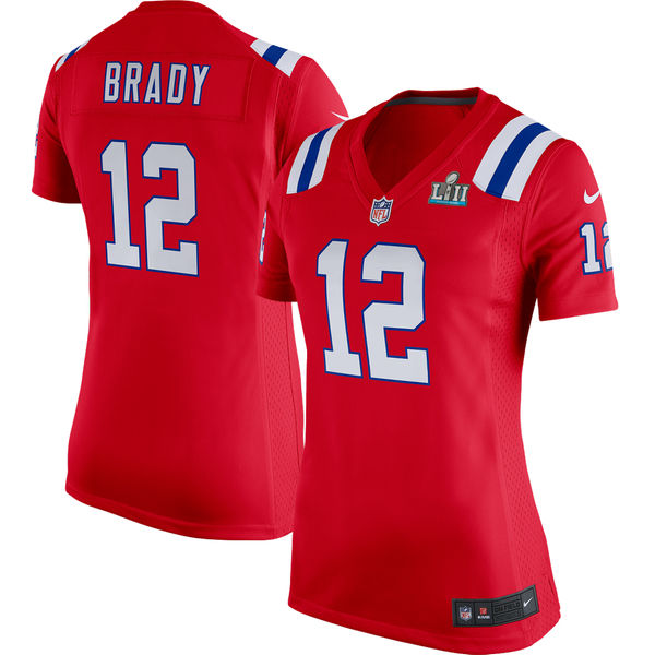 Women's New England Patriots Tom Brady Nike Red Super Bowl LII Bound Game Jersey