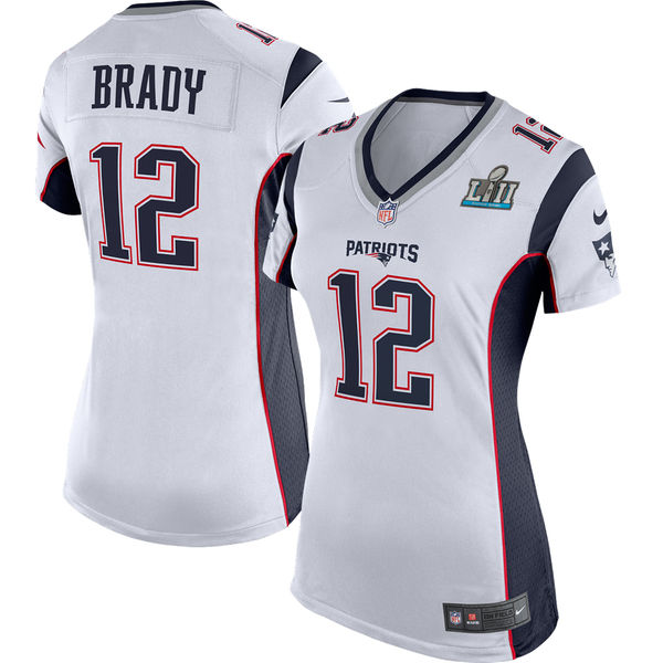 Women's New England Patriots Tom Brady Nike White Super Bowl LII Bound Game Jersey