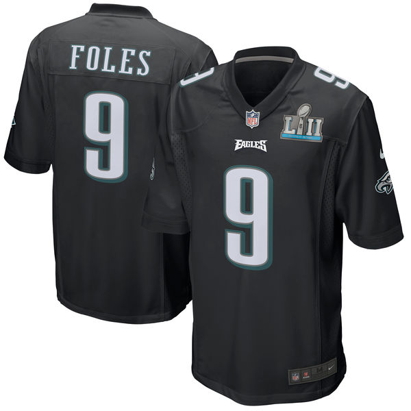 Men's Philadelphia Eagles Nike Black Super Bowl LII Bound Patch Game Event Jersey