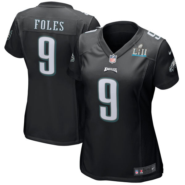 Women's Philadelphia Eagles Nick Foles Nike Black Super Bowl LII Bound Patch Game Event Jersey