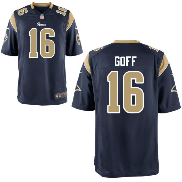 Men's Los Angeles Rams #16 Jared Goff Nike Navy Game Jersey