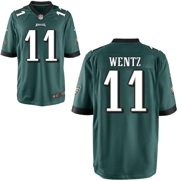 Men's Philadelphia Eagles #11 Carson Wentz Nike Midnight Green Game Jersey