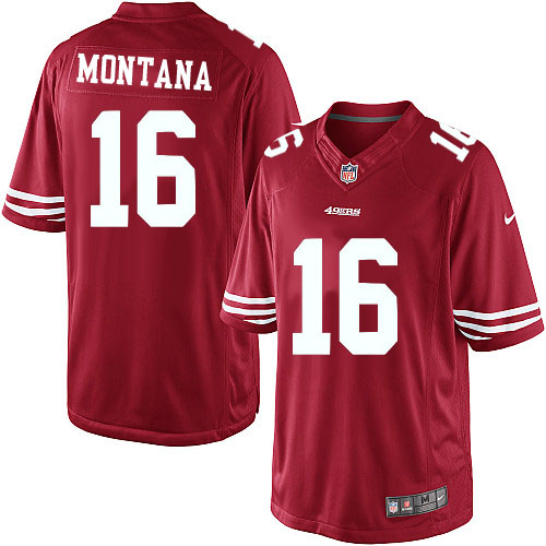 #16 Limited Joe Montana San Francisco 49ers Mens Jersey - NFL Home Red