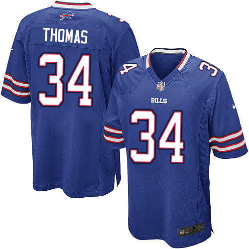 Game Thurman Thomas Mens Jersey - Buffalo Bills #34 Home Royal Blue NFL