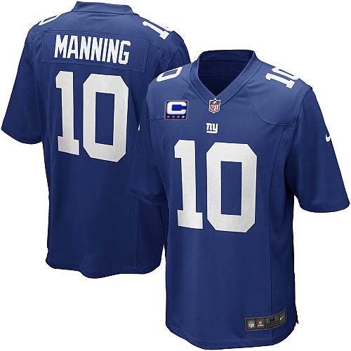 Limited Eli Manning Youth Jersey - New York Giants #10 C Patch Home Royal Blue NFL