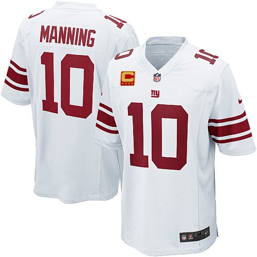 Limited Eli Manning Youth Jersey - New York Giants #10 C Patch Road White NFL