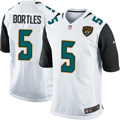 Game Blake Bortles Mens Jersey - Jacksonville Jaguars #5 Road White NFL