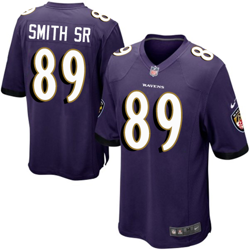 Game Steve Smith Sr Mens Jersey - Baltimore Ravens #89 Home Purple NFL