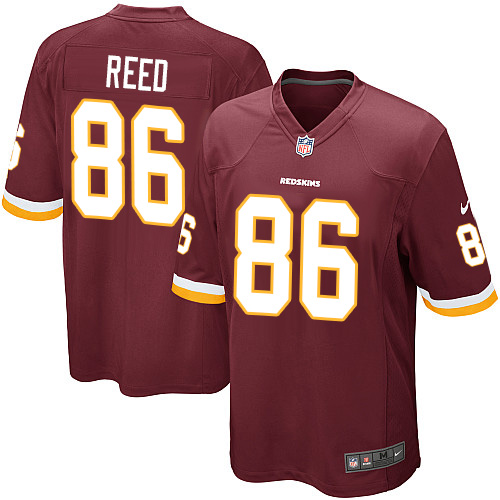 Game Jordan Reed Washington Redskins Men's Home Jersey - #86 NFL Burgundy Red