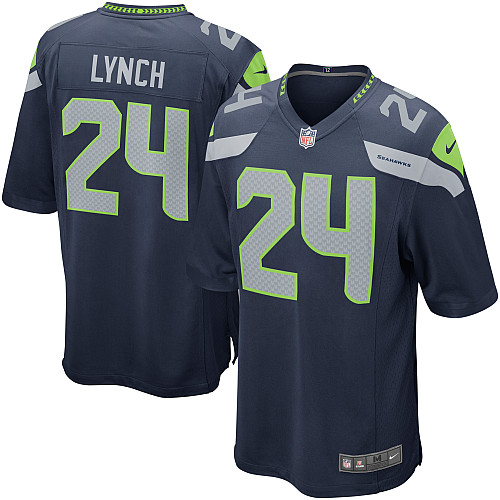 Limited Youth Navy Blue Marshawn Lynch Home Jersey - #24 Seattle Seahawks NFL 280060