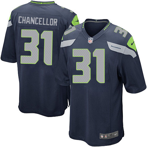 Elite Youth Navy Blue Kam Chancellor Home Jersey - #31 Seattle Seahawks NFL 280290