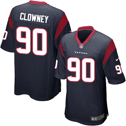 #90 Game Jadeveon Clowney Houston Texans Mens Jersey - NFL Home Navy Blue