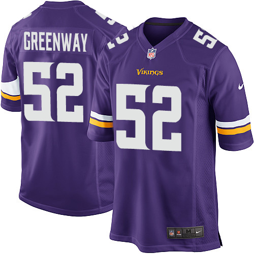 Game Chad Greenway Mens Jersey - Minnesota Vikings #52 Home Purple NFL