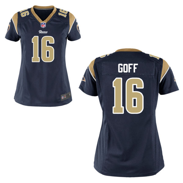 Women's Los Angeles Rams #16 Jared Goff Nike Navy Blue Game Jersey