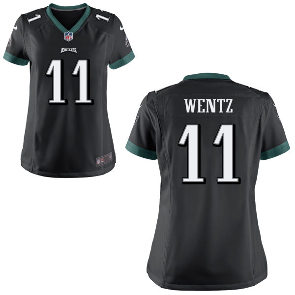 Women's Philadelphia Eagles #11 Carson Wentz Nike Black Game Jersey