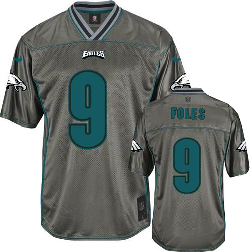 Elite Nick Foles Mens Jersey - Philadelphia Eagles #9 Vapor Grey NFL