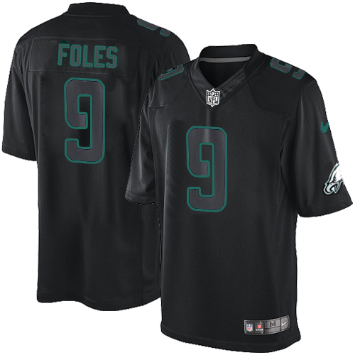 Elite Nick Foles Mens Jersey - Philadelphia Eagles #9 Impact Black NFL