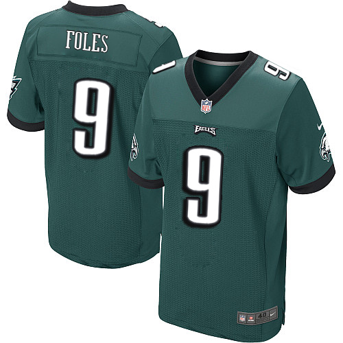 Elite Nick Foles Mens Jersey - Philadelphia Eagles #9 Home Midnight Green NFL