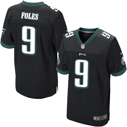 Elite Nick Foles Mens Jersey - Philadelphia Eagles #9 Alternate Black NFL