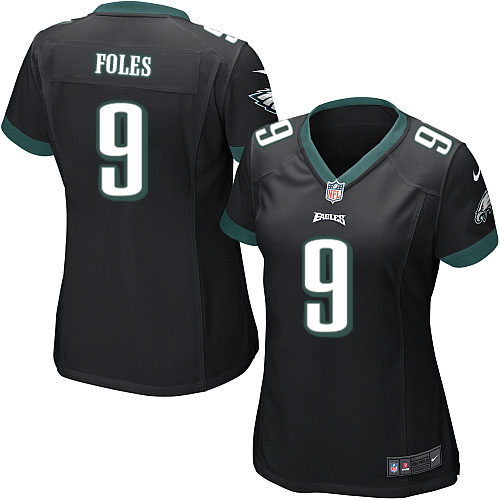 Elite Nick Foles Womens Jersey - Philadelphia Eagles #9 Alternate Black NFL