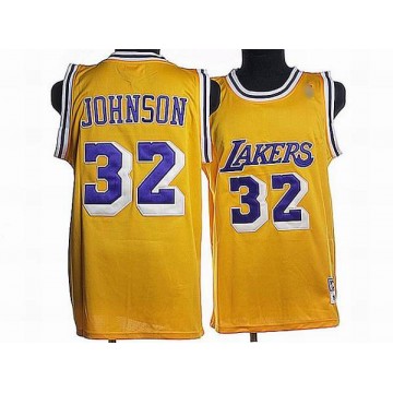 Yellow Magic Johnson Jersey Los Angeles Lakers Throwback Mitchell&Ness Jerseys