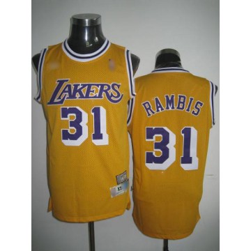 Kurt Rambis Jersey Los Angeles Lakers Yellow Jersey Throwback