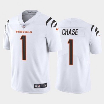 Ja'Marr Chase No.1 White Men's Limited 2021 Bengals Jersey