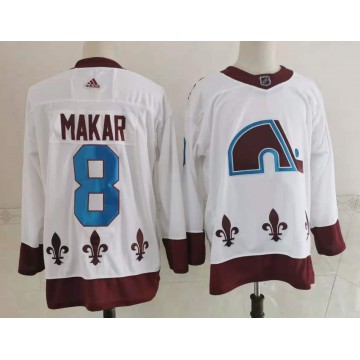 Cale Makar No.8 White Men's 2021 Retro Avalanche Jersey