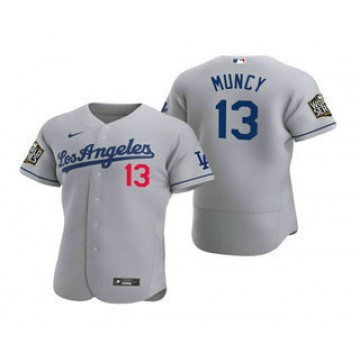 Max Muncy Jersey Los Angeles Dodgers #13 Gray Road Flex World Series 2020