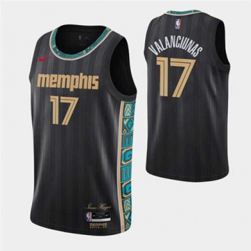 Jonas Valanciunas Memphis Grizzlies Jersey #17 Black 2020-21 Revolution 30 City Edition