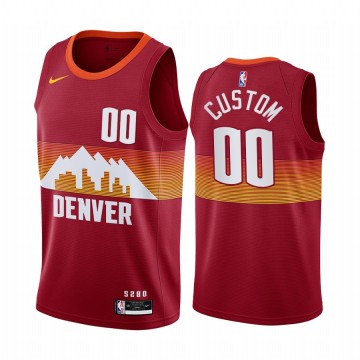 Custom Denver Nuggets Jersey Men's Red Swingman Red City Edition 2020-21