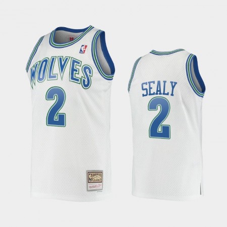 Men Minnesota Timberwolves Jersey Malik Sealy Hardwood Classics White