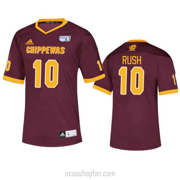 Mens Adidas Authentic Red Central Michigan Chippewas Cooper Rush Alumni College Jersey 10