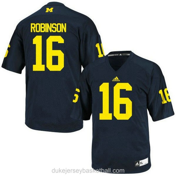 Mens Denard Robinson Michigan Wolverines #16 Authentic Navy College Football C012 Jersey