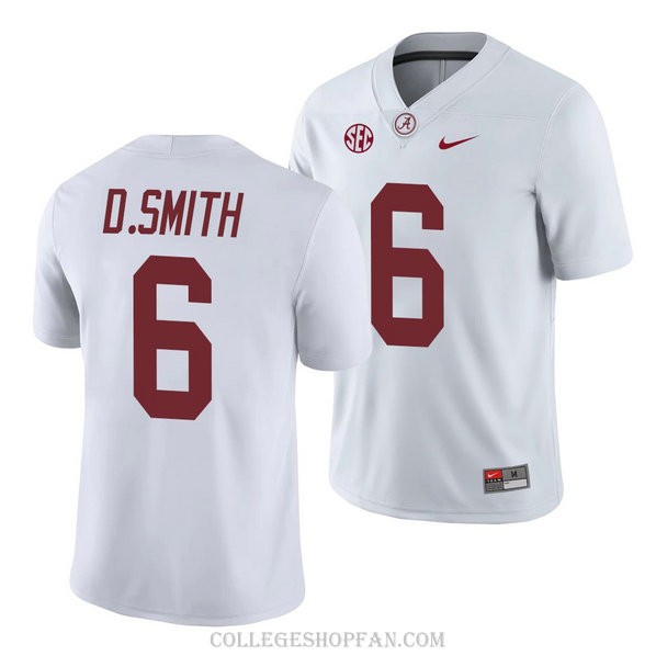 Mens Devonta Smith Alabama Crimson Tide #6 Game White College Football Jersey